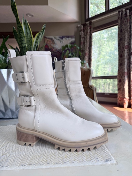 Vero Cuoio Shoes - Vero Cuoio White Italian Leather Combat Boots